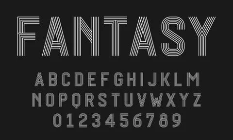 Set of alphabets font modern design with lines Stock Illustration