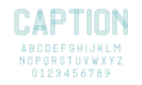 Set of alphabets font modern design with lines Stock Illustration
