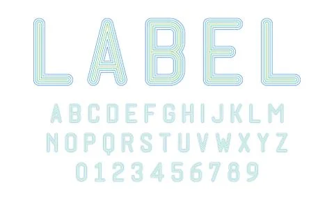Set of alphabets font modern design with lines Stock Illustration