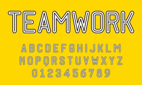 Set of alphabets font modern design with lines Stock Illustration
