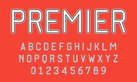 Set of alphabets font modern design with lines Stock Illustration