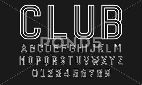 Set of alphabets font modern design with lines Illustration #120923680