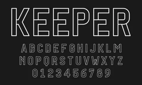 Set of alphabets font modern design with lines Stock Illustration