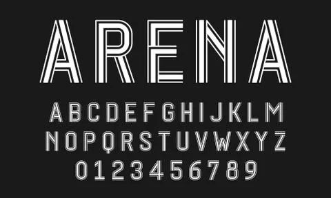 Set of alphabets font modern design with lines Stock Illustration