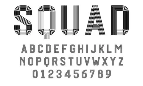 Set of alphabets font modern design with lines Stock Illustration