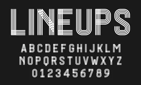 Set of alphabets font modern design with lines Stock Illustration