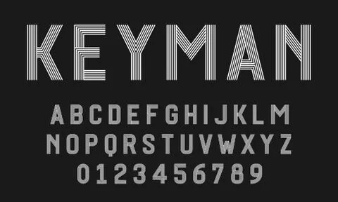 Set of alphabets font modern design with lines Stock Illustration