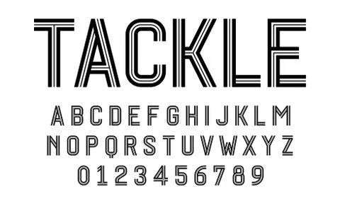 Set of alphabets font modern design with lines Stock Illustration
