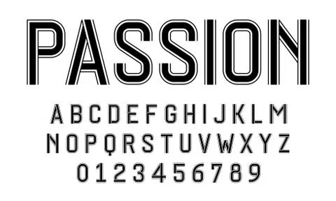 Set of alphabets font modern design with lines Stock Illustration