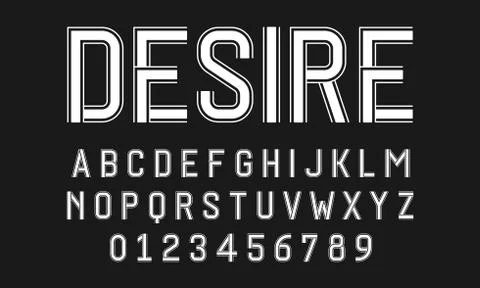 Set of alphabets font modern design with lines Stock Illustration