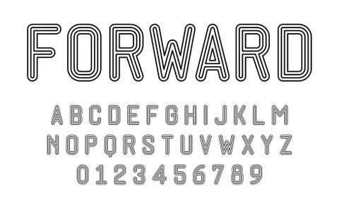 Set of alphabets font modern design with lines Stock Illustration
