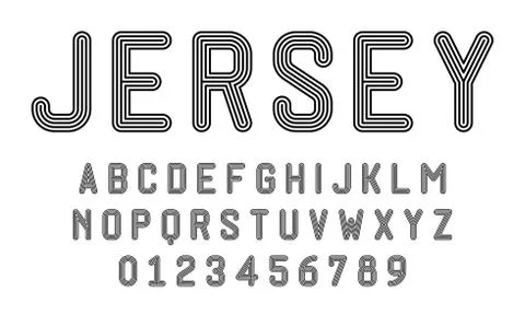 Set of alphabets font modern design with lines Stock Illustration