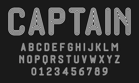 Set of alphabets font modern design with lines Stock Illustration
