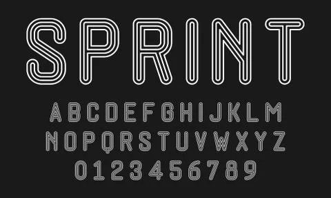 Set of alphabets font modern design with lines Stock Illustration