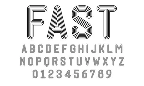 Set of alphabets font modern design with lines Stock Illustration