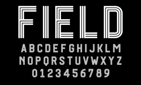 Set of alphabets font modern design with lines Stock Illustration
