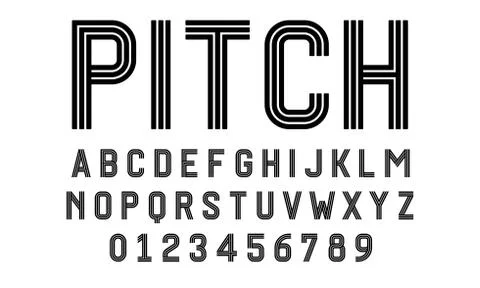 Set of alphabets font modern design with lines Stock Illustration
