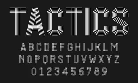 Set of alphabets font modern design with lines Stock Illustration