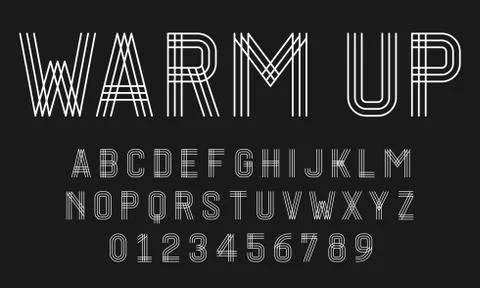 Set of alphabets font modern design with lines Stock Illustration