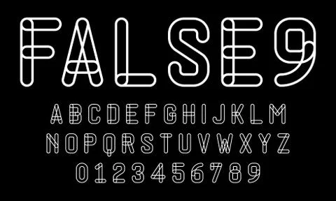 Set of alphabets font modern design with lines Stock Illustration