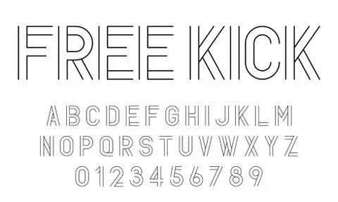 Set of alphabets fonts modern abstract design with lines Stock Illustration