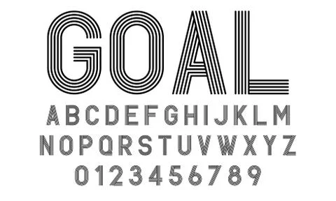 Set of alphabets fonts modern abstract design with lines Stock Illustration