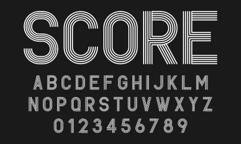 Set of alphabets fonts modern abstract design with lines Stock Illustration
