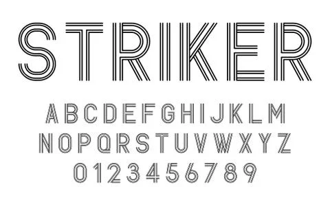 Set of alphabets fonts modern abstract design with lines Stock Illustration