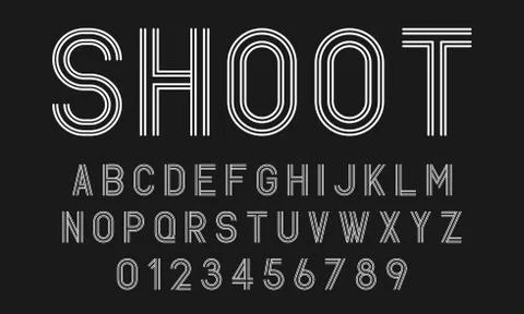 Set of alphabets fonts modern abstract design with lines Stock Illustration
