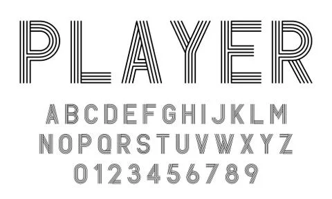 Set of alphabets fonts modern abstract design with lines Stock Illustration