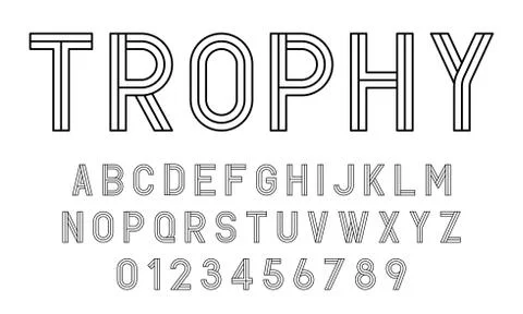 Set of alphabets fonts modern abstract design with lines Stock Illustration