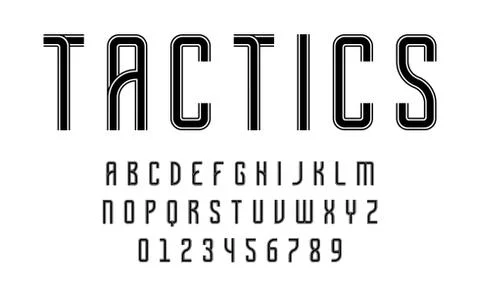 Set of alphabets lines font modern abstract Stock Illustration