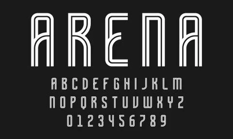 Set of alphabets lines font modern abstract Stock Illustration
