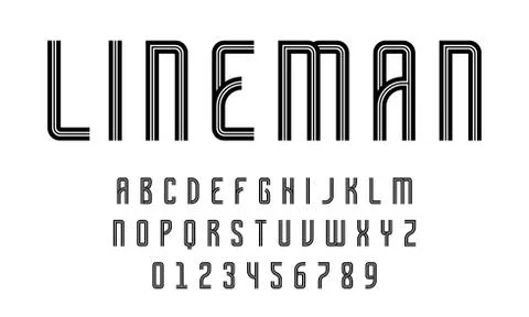 Set of alphabets lines font modern abstract Stock Illustration