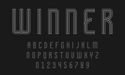 Set of alphabets lines font modern abstract Stock Illustration