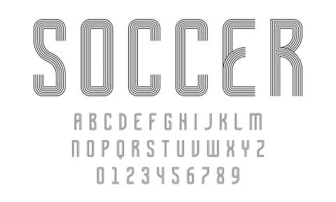 Set of alphabets lines font modern abstract Stock Illustration