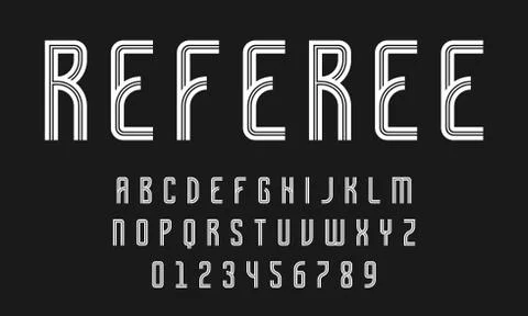 Set of alphabets lines font modern abstract Stock Illustration
