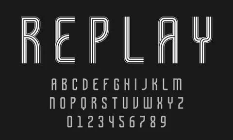 Set of alphabets lines font modern abstract Stock Illustration