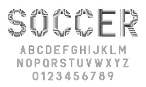 Set of alphabets lines fonts modern abstract Stock Illustration