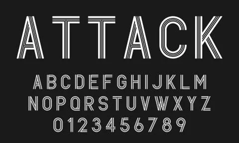 Set of alphabets lines fonts modern abstract Stock Illustration