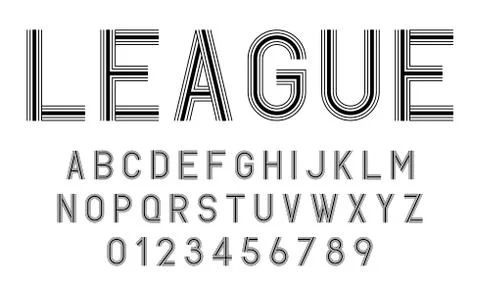 Set of alphabets lines fonts modern abstract Stock Illustration