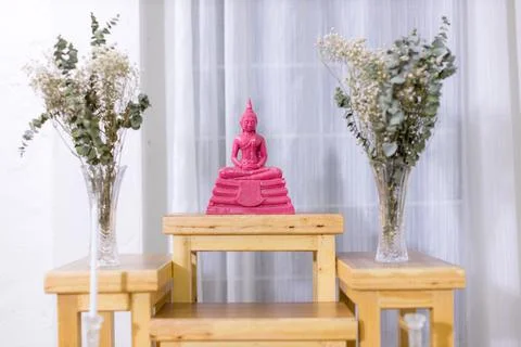 Set of altar table in wedding hall. Stock Photos