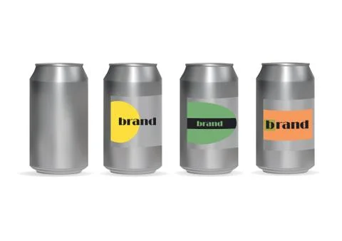 A set of aluminum cans for drinks. Stock Illustration