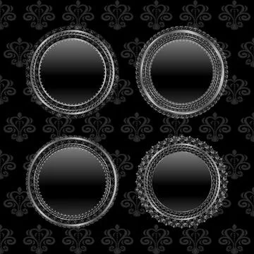 Set aluminum medallion, design elements Stock Illustration