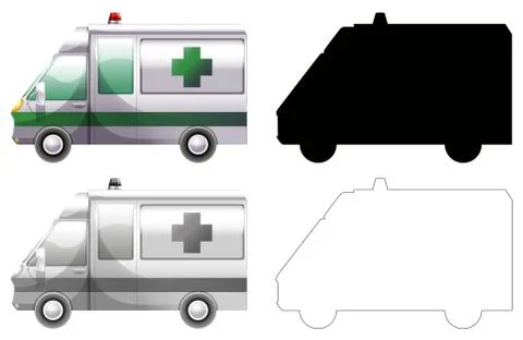 Set of ambulance car Stock Illustration