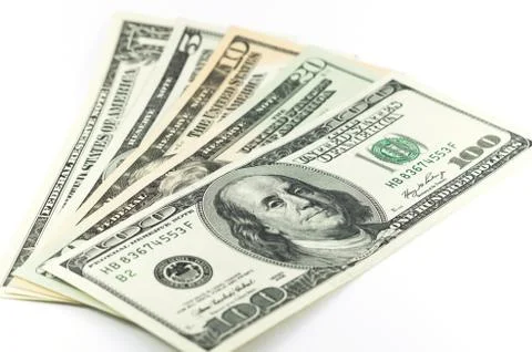 Set of american dollars Stock Photos