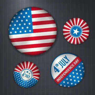 Set of american vector badges - independence 4 July イラスト素材