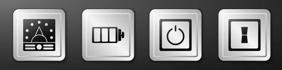 Set Ampere meter, multimeter, voltmeter, Battery charge level indicator Stock Illustration