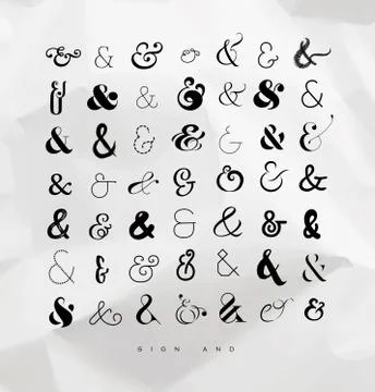 Set ampersands for letters Stock Illustration
