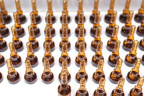 A set of ampoules for injection in a box. Stock Photos